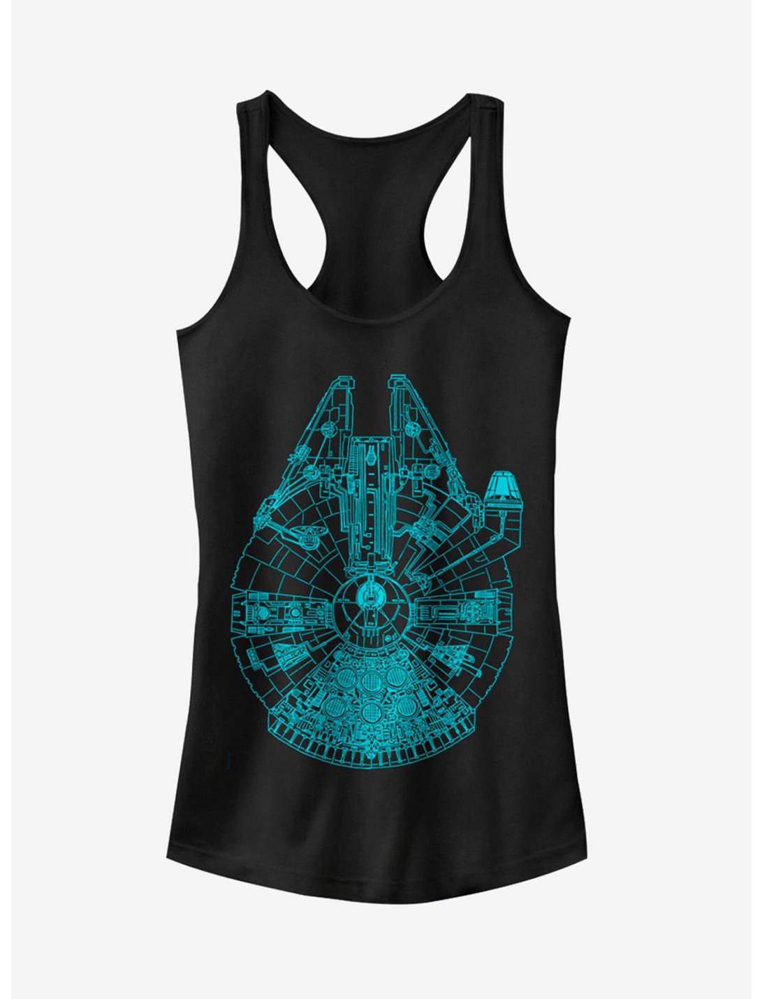 Star Wars Millennium Falcon Outline Girls Tank