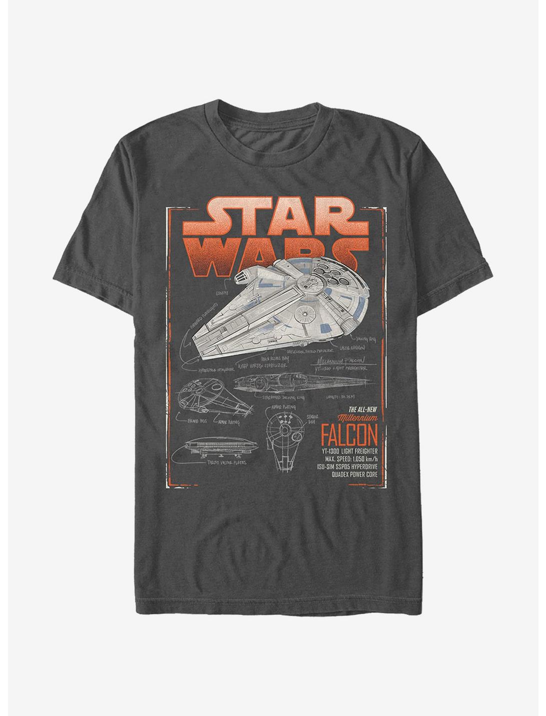 Star Wars Millennium Falcon Schematics T-Shirt