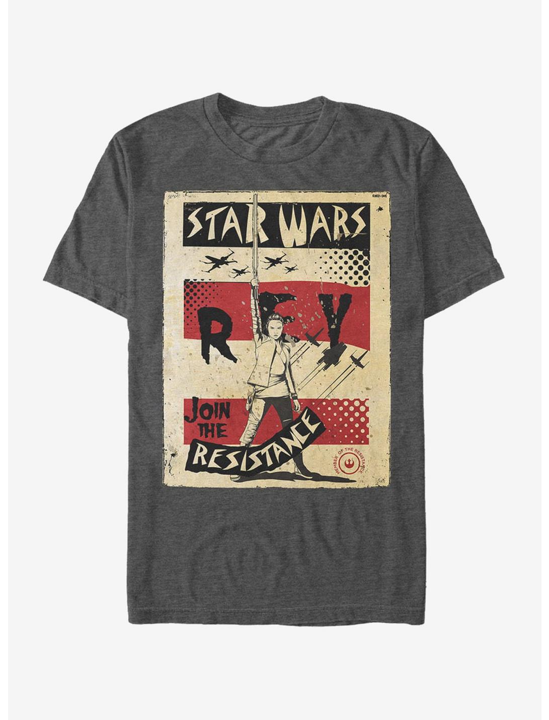Star Wars Rey Join Resistance Poster T-Shirt