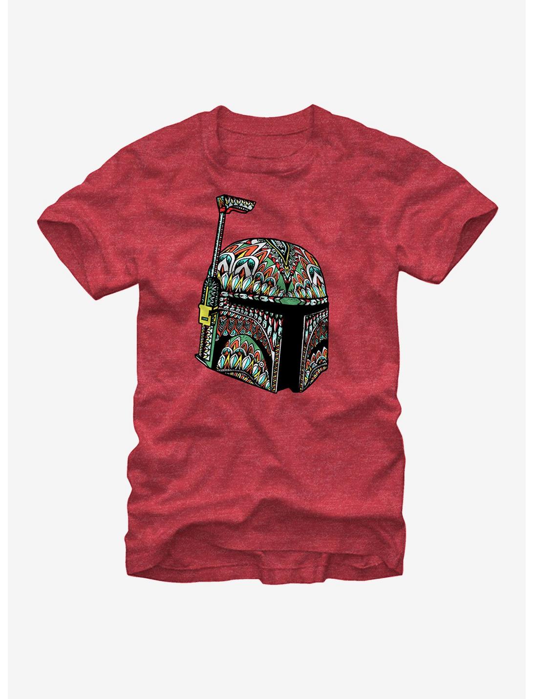 Star Wars Tribal Print Boba Fett Helmet T-Shirt