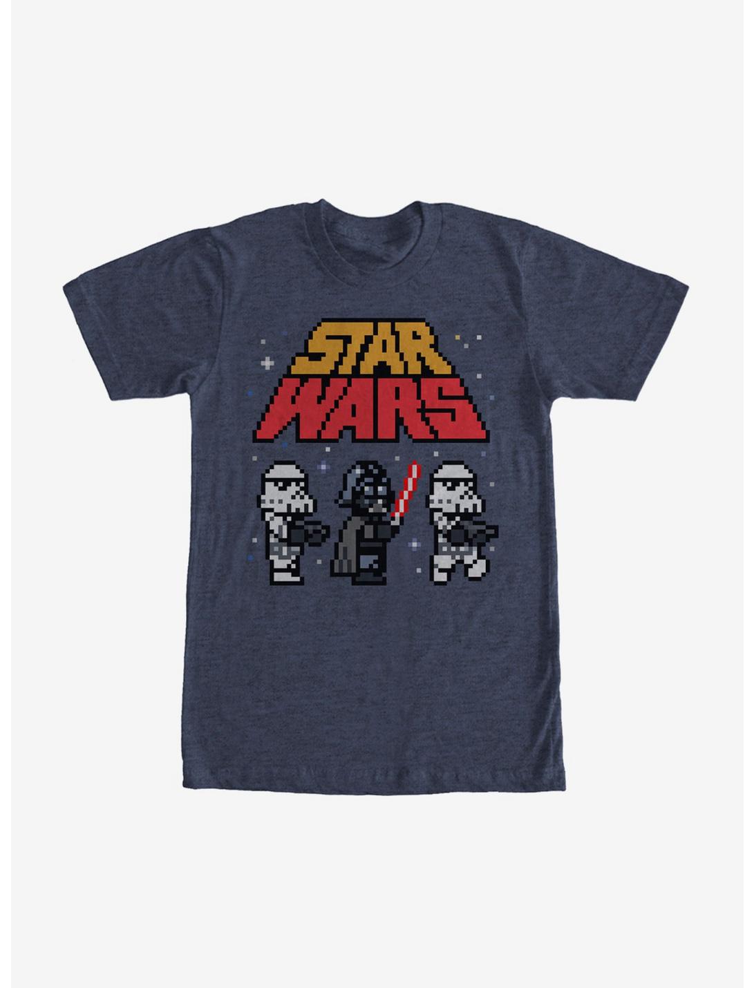 T-shirt Star Wars pixel Dark Vador et Stormtroopers