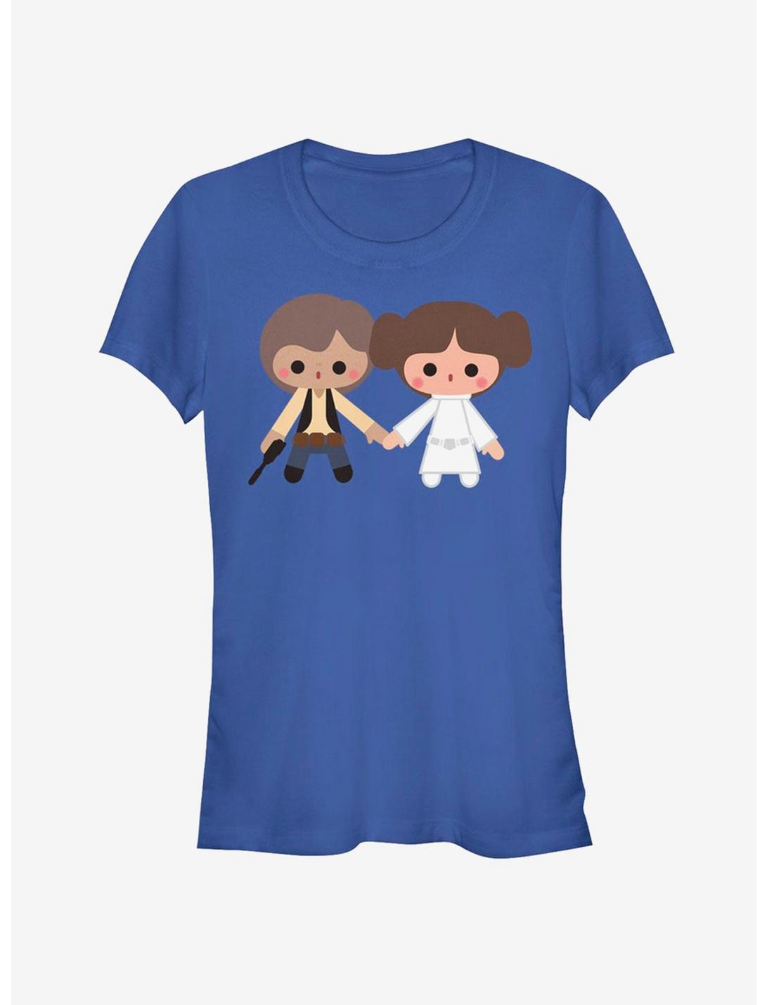 T-shirt Filles Star Wars Mignon Dessin Animé Han Leia Amour
