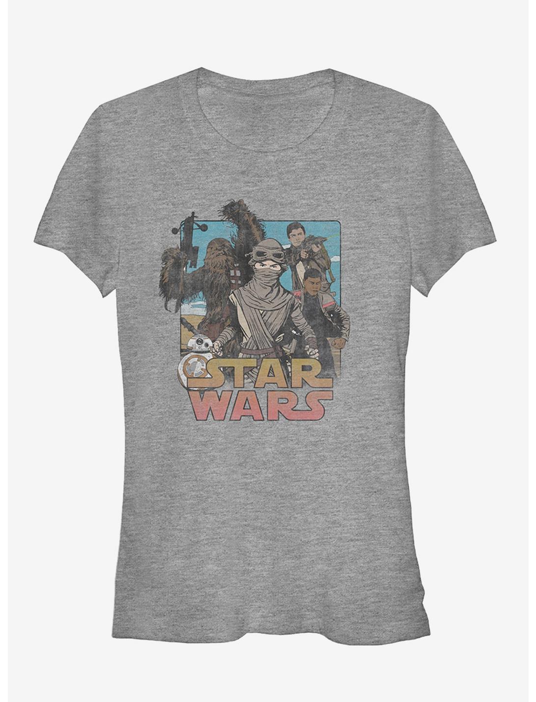 T-shirt Fille Star Wars Épisode VII Le Réveil de la Force Rey et son Équipe