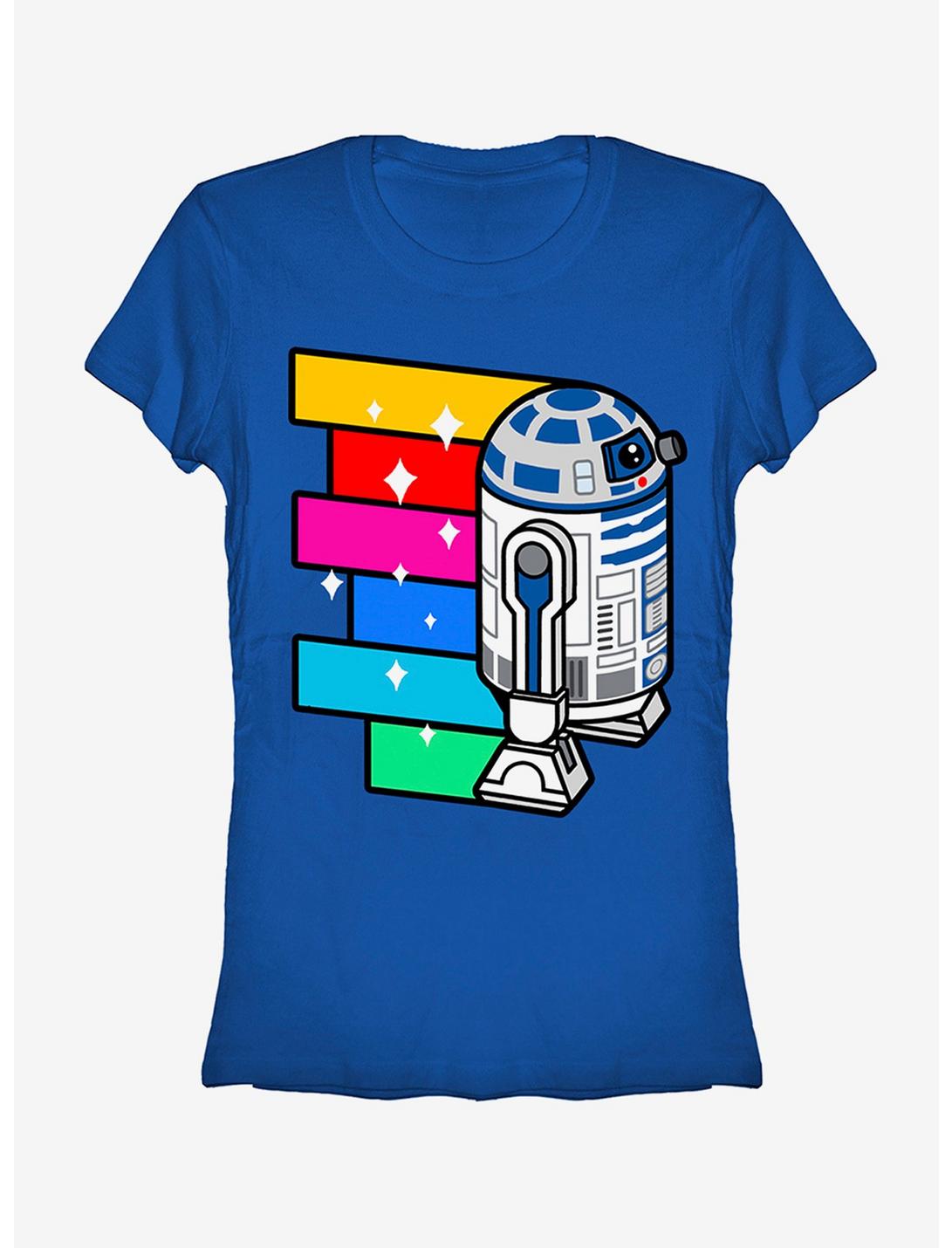 T-shirt fille Star Wars R2-D2 Rayures Arc-en-Ciel