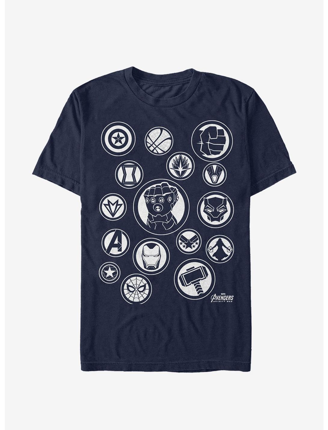 Marvel Avengers: Infinity War Character Badges T-Shirt