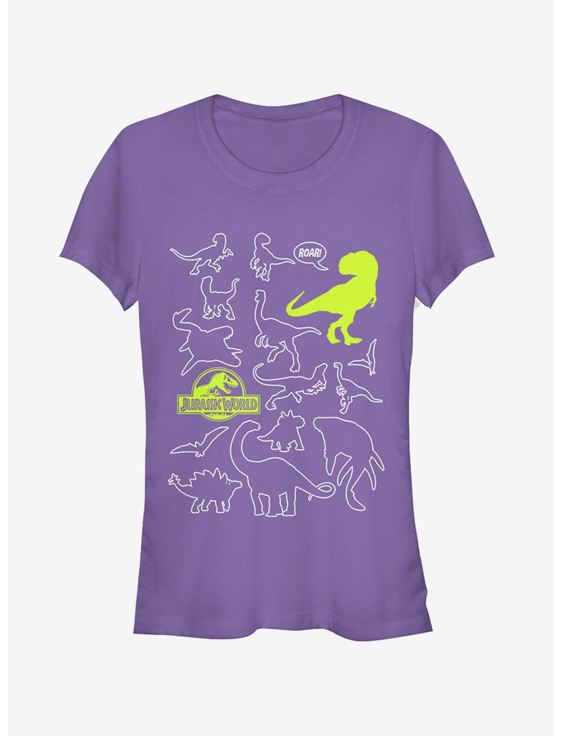 Jurassic World Fallen Kingdom Dinosaur Outline Girls T-Shirt