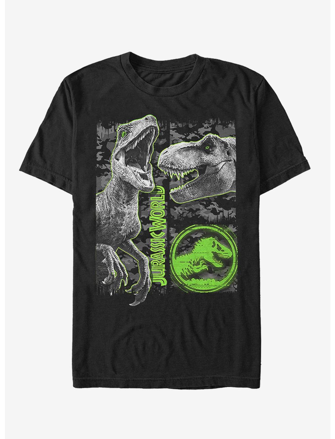 Jurassic World Fallen Kingdom Camo Print Dinosaurs T-Shirt