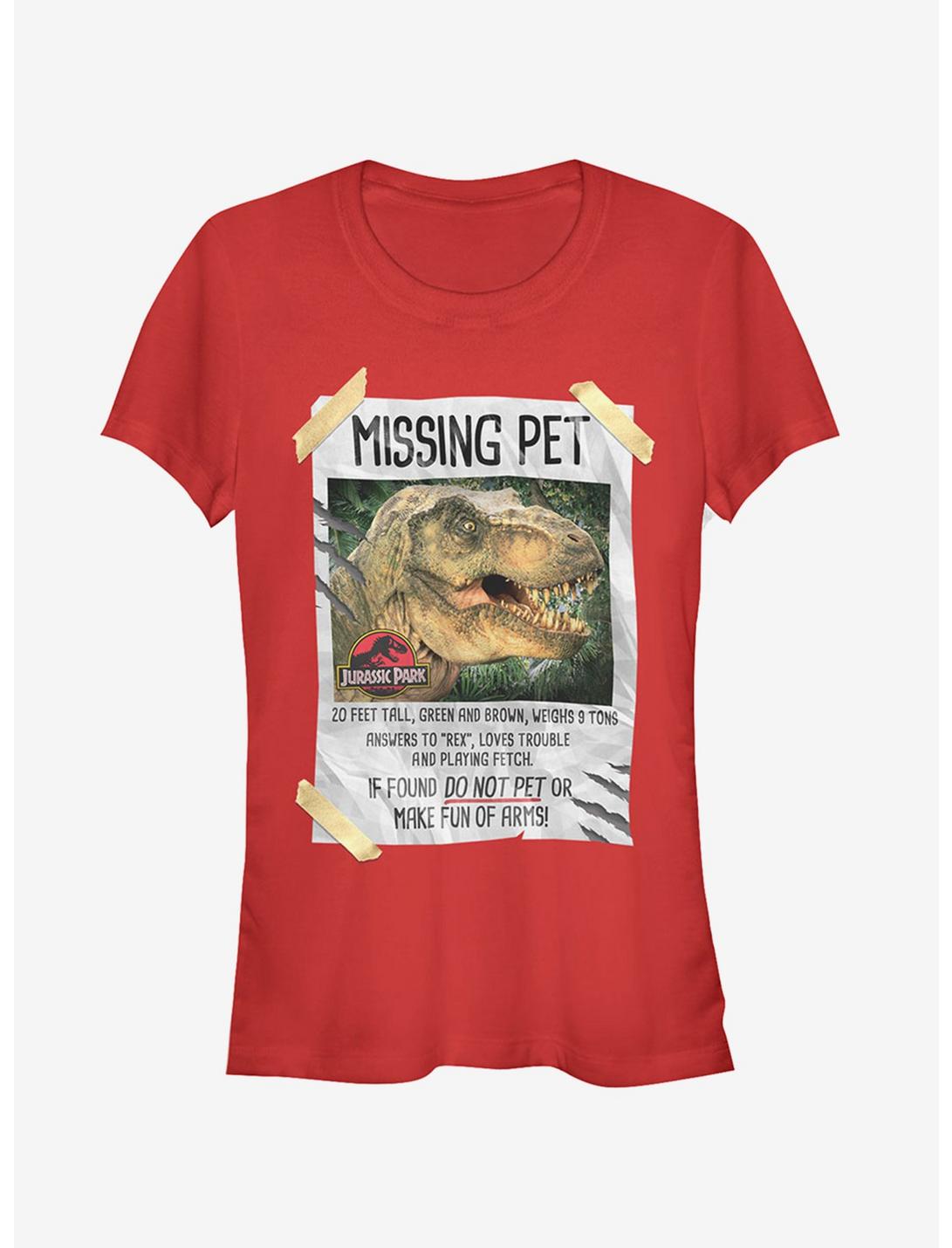 Jurassic Park T. Rex Missing Pet Girls T-Shirt