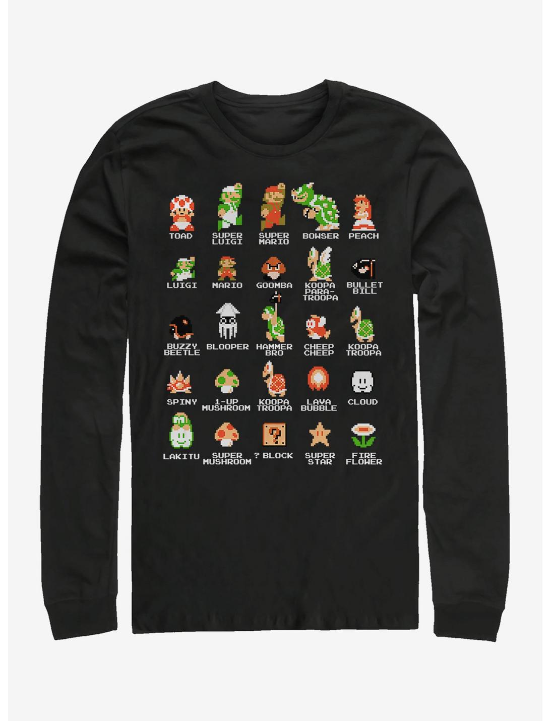 Super Mario Pixel Cast Long-Sleeve T-Shirt