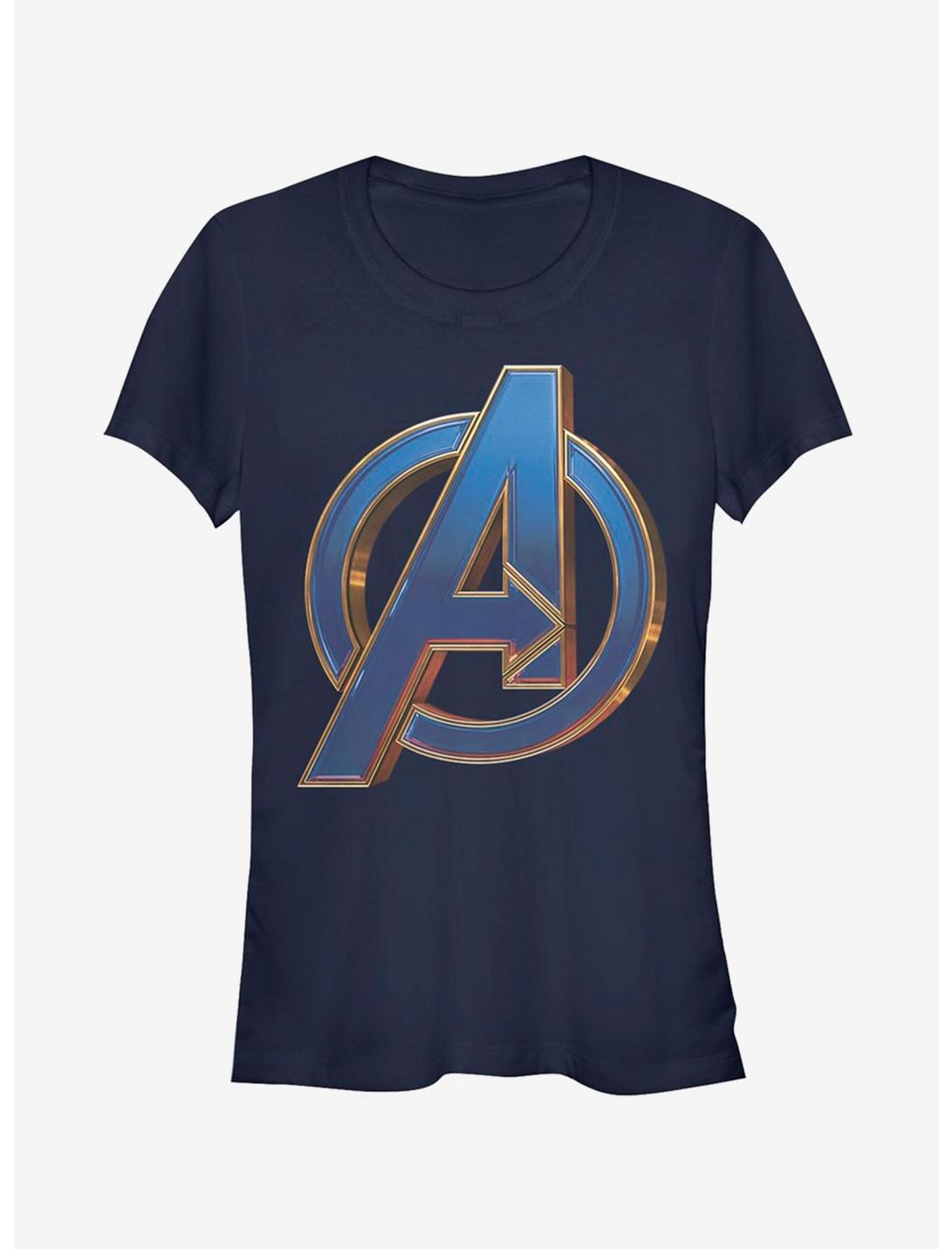 Marvel Avengers: Endgame Blue Logo Girls Navy Blue T-Shirt