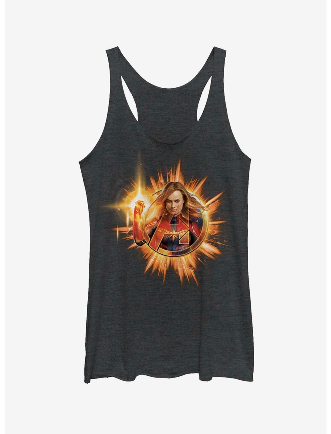 Marvel Avengers: Endgame Fire Captain Marvel Girls Heathered Tank Top