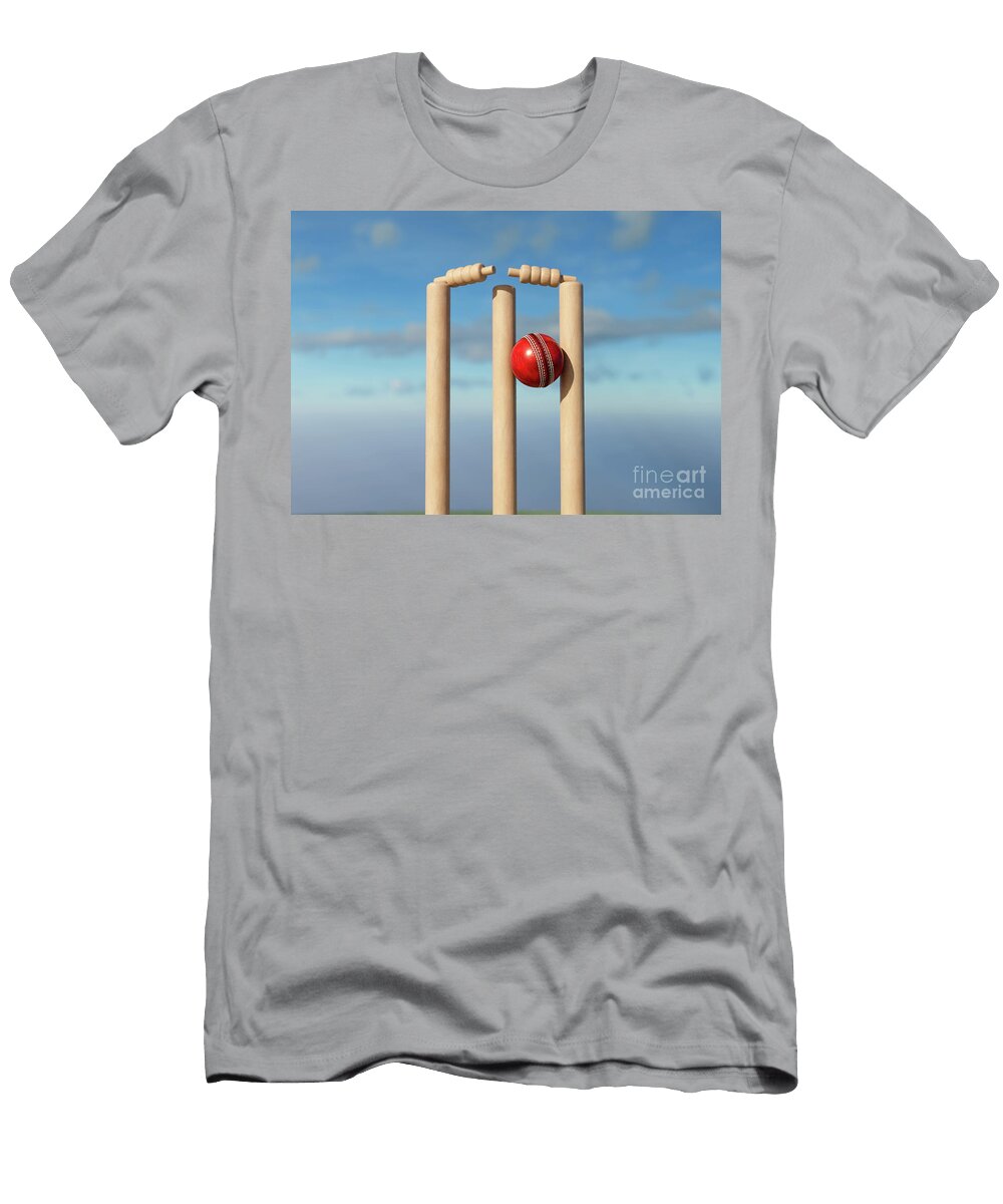 12 Cricket Wicket Stumps Allan Swart T-Shirt