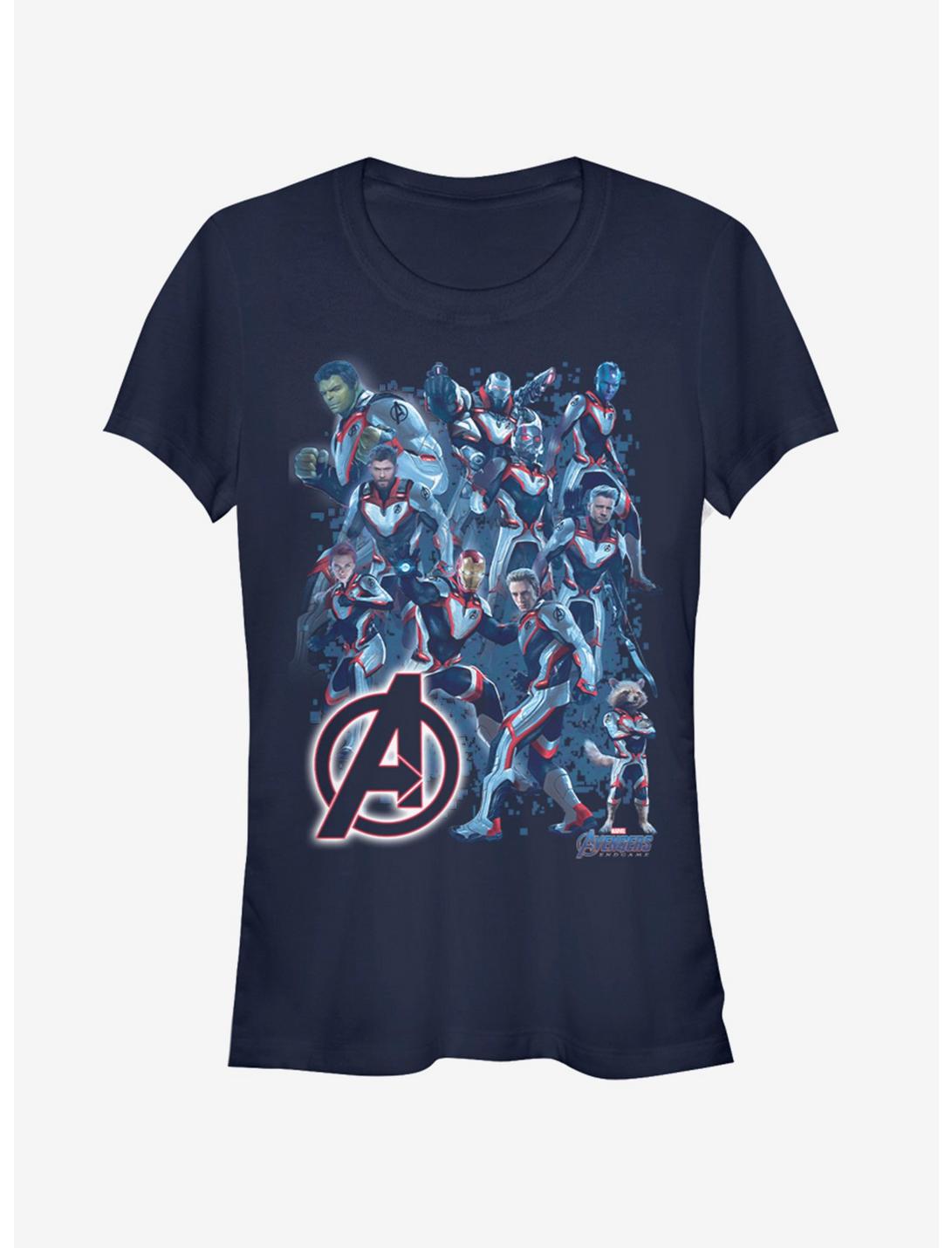Marvel Avengers: Endgame Suit Group Girls Navy Blue T-Shirt