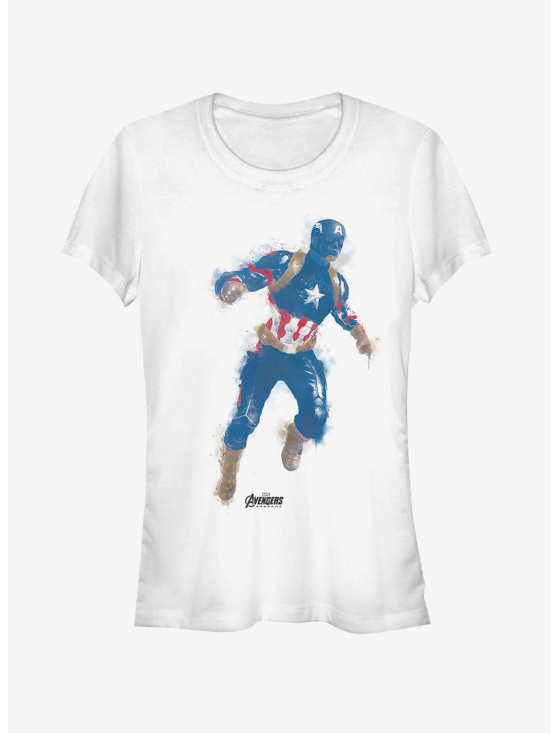 T-shirt blanc Marvel Avengers: Endgame Captain America Paint pour filles