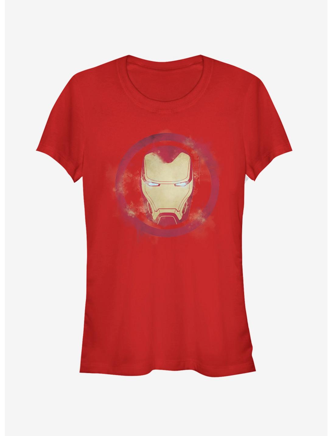 Marvel Avengers: Endgame Iron Man Spray Logo Girls Red T-Shirt