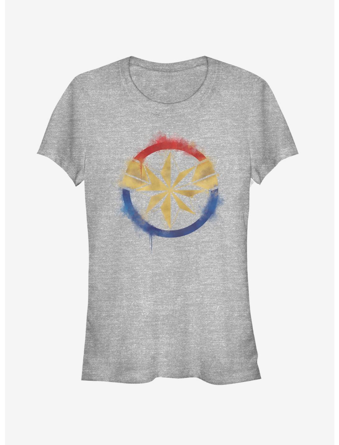 Marvel Avengers: Endgame Captain Marvel Spray Logo Girls Heathered T-Shirt