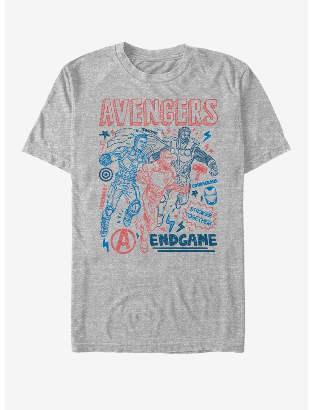 Marvel Avengers: Endgame Earths Mightiest Doodles T-Shirt