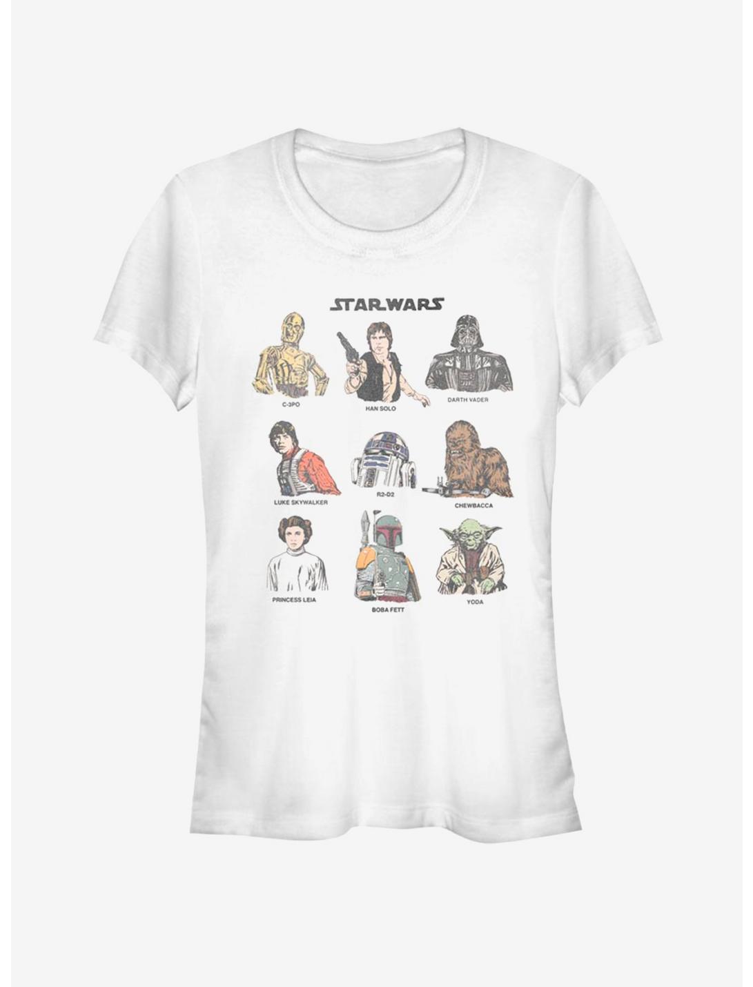 T-shirt Fille Star Wars – Personnages Rétro