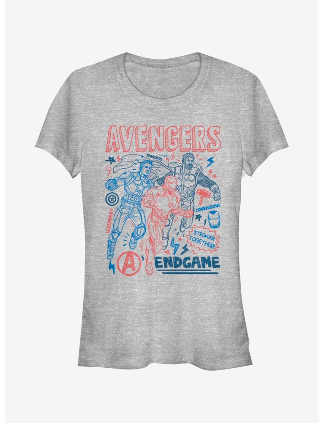 Marvel Avengers Earths Mightiest Doodles Girls T-Shirt