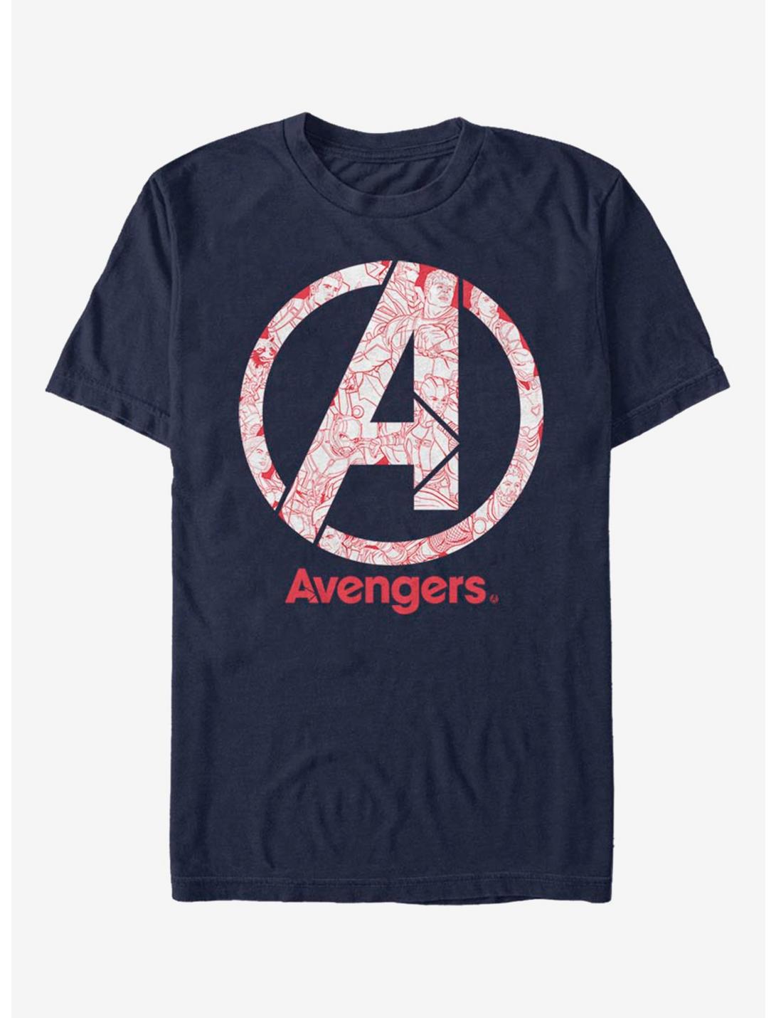 Marvel Avengers Line Art Logo T-Shirt