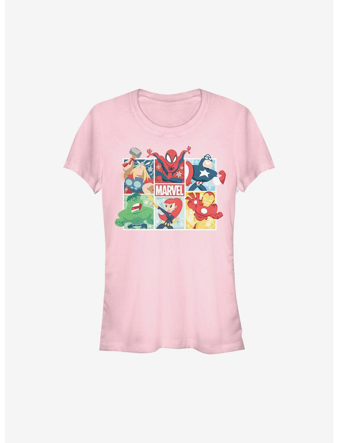 Marvel Avengers Hero Squares Holiday Girls T-Shirt