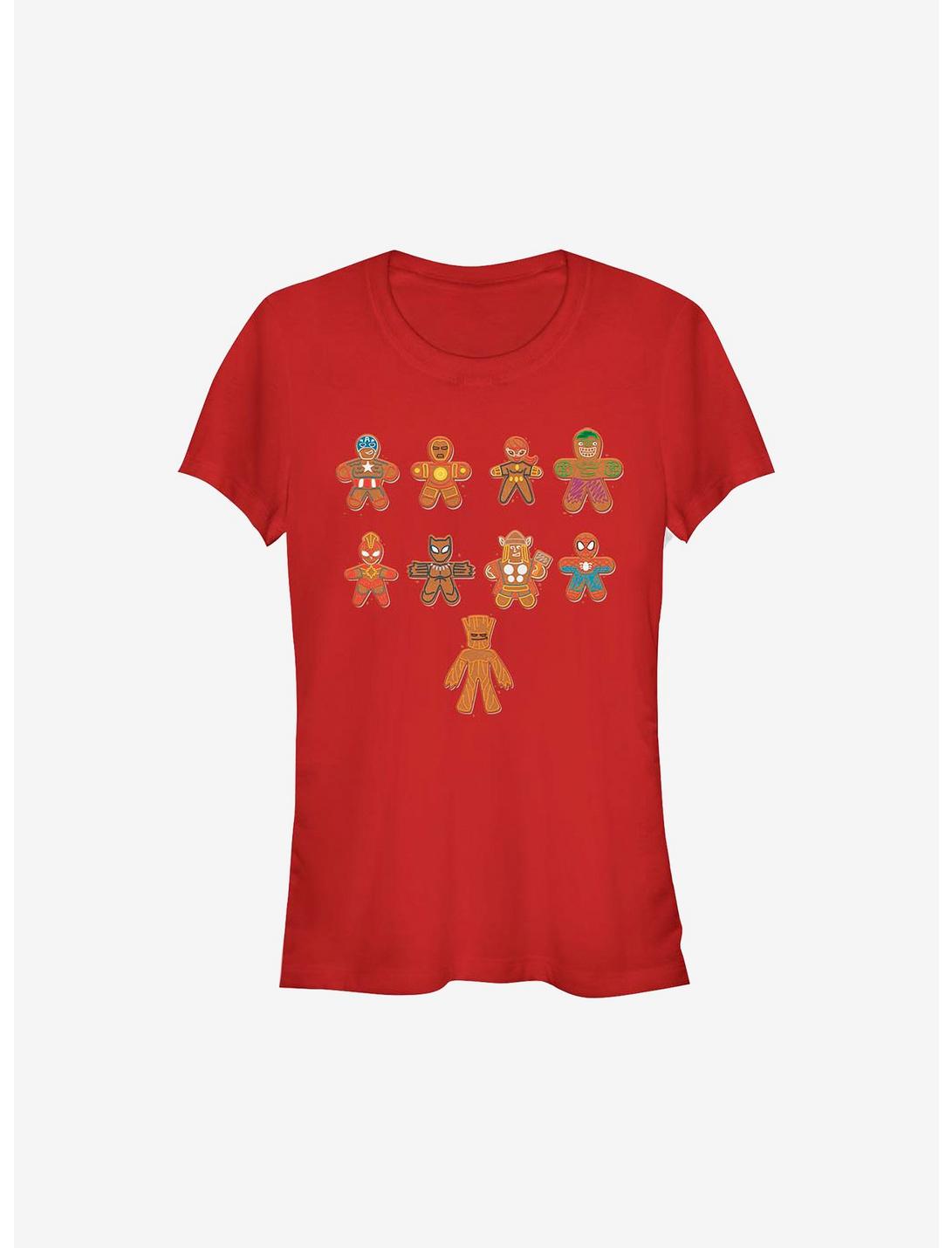 Marvel Avengers Lined Up Cookies Holiday Girls T-Shirt
