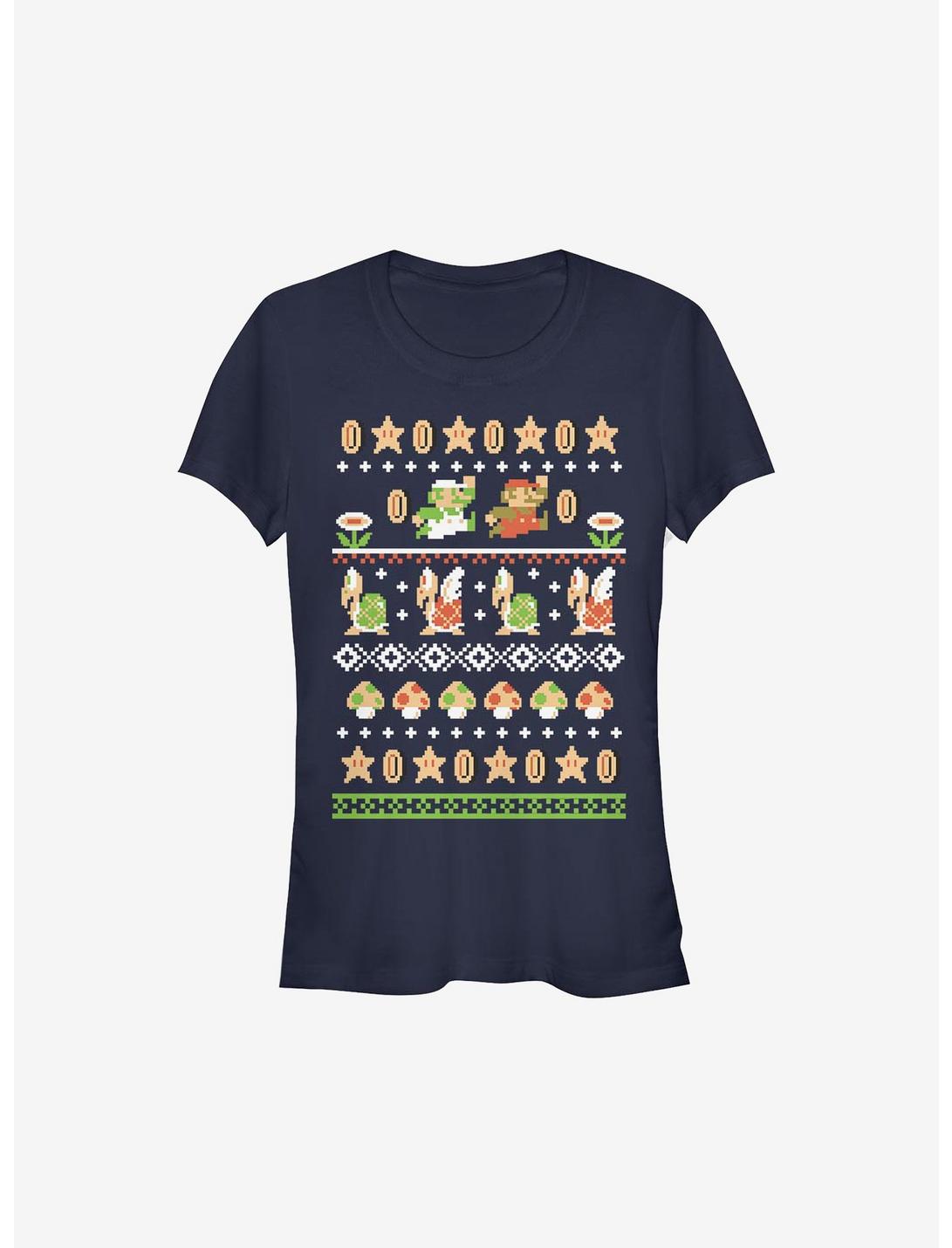 T-shirt de Noël Fille Super Mario Motif Nordique