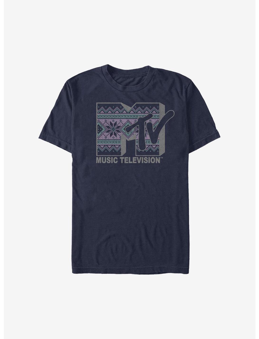 MTV Christmas Pattern Logo T-Shirt