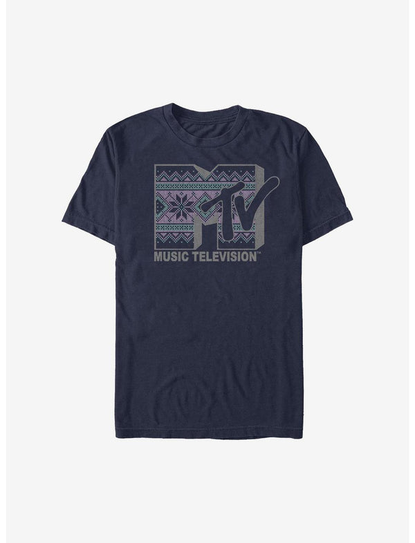 MTV Christmas Pattern Logo T-Shirt