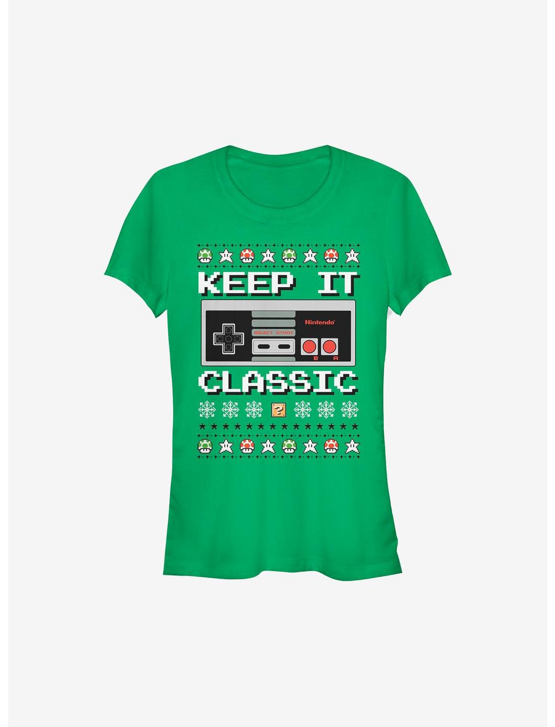 Nintendo Keep It Classic Controller Christmas Girls T-Shirt