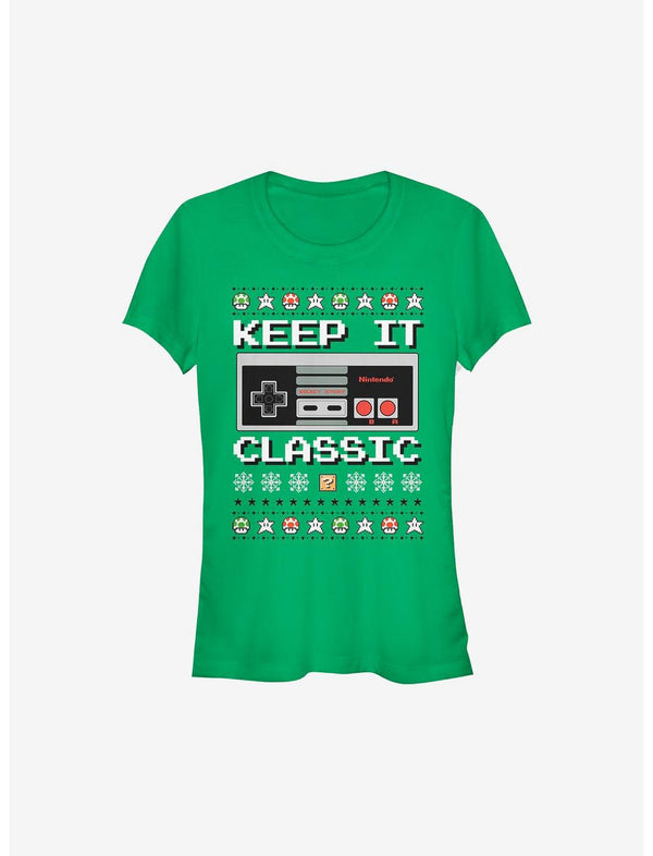 Nintendo Keep It Classic Controller Christmas Girls T-Shirt