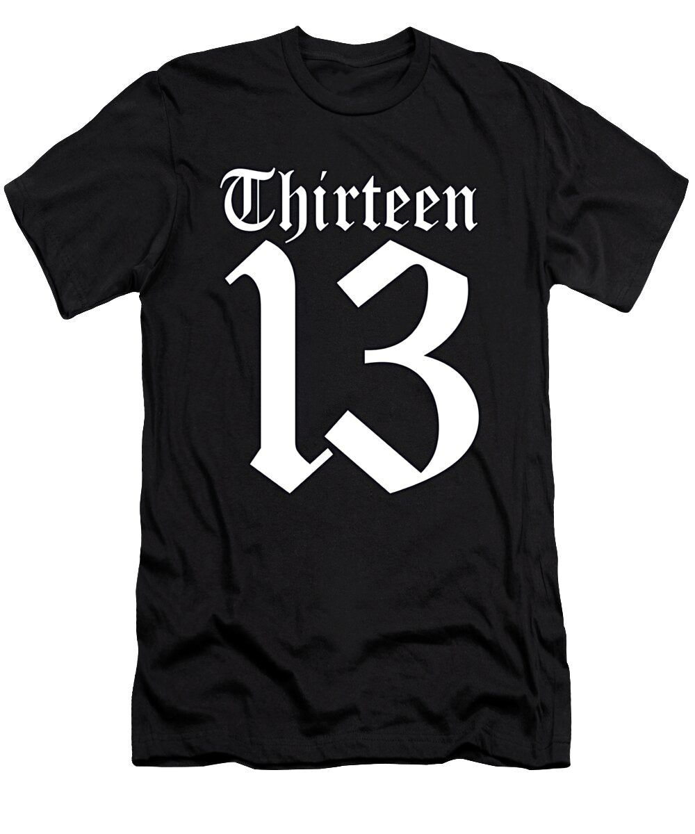 13 13th White on Black Tom Hill T-Shirt