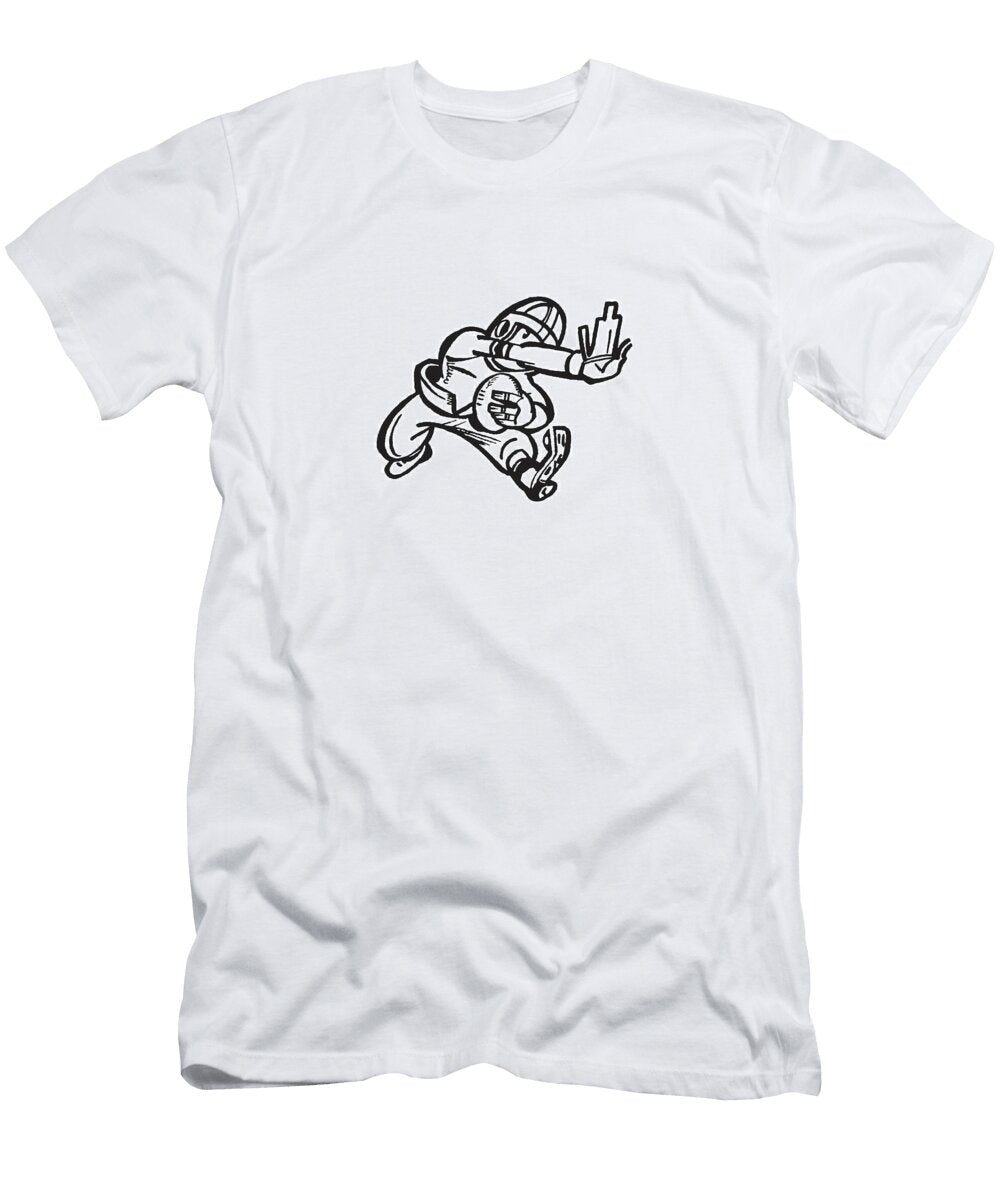13 Football Player Rushing with Ball Csa Images T-Shirt