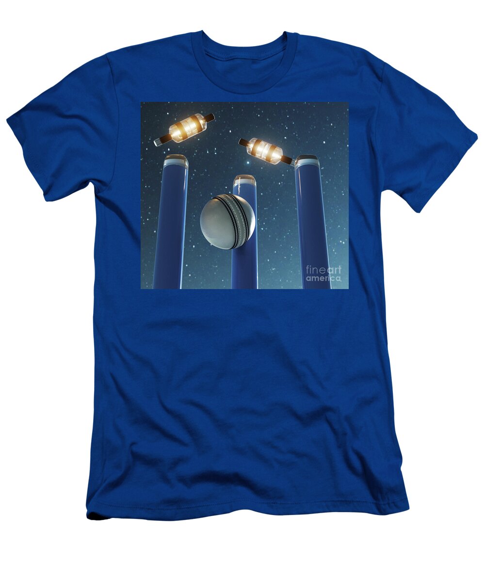 13 Illuminated Cricket Wicket Stumps Allan Swart T-Shirt