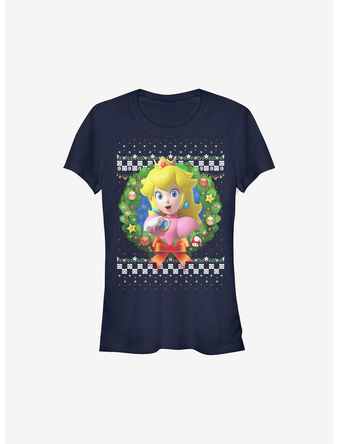 T-shirt de vacances pour filles Super Mario Peach Wreath