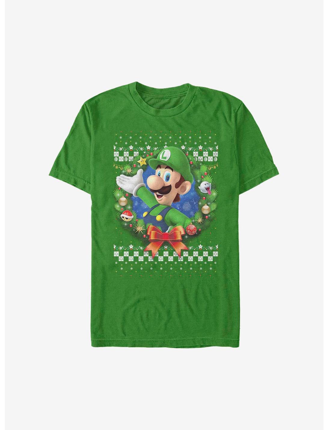 Super Mario Luigi Holiday Wreath T-Shirt