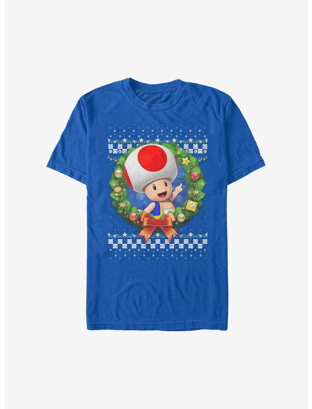 Super Mario Toad Holiday Wreath T-Shirt