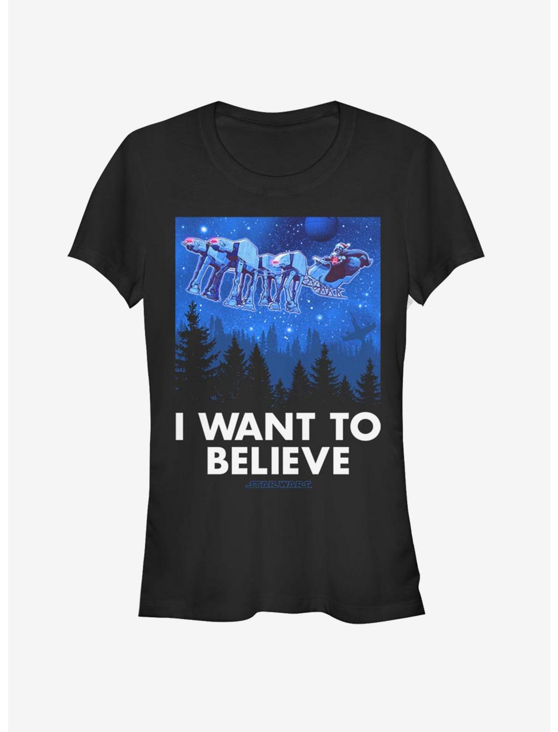 Star Wars Believe AT-AT Reindeer Vader Sleigh Girls T-Shirt