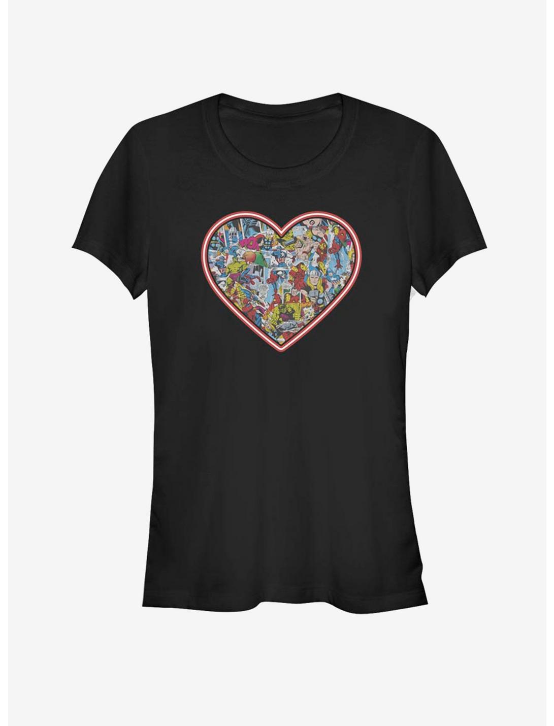 T-Shirt Fille Lumineux Cœur Comic Avengers Marvel