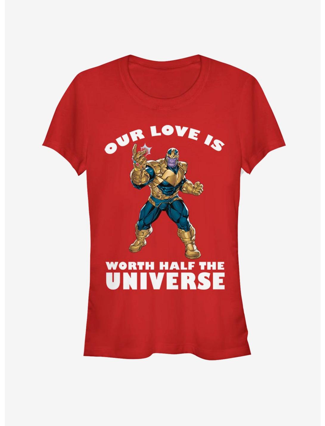 T-Shirt Fille Marvel Thanos Amour Universel Saint-Valentin