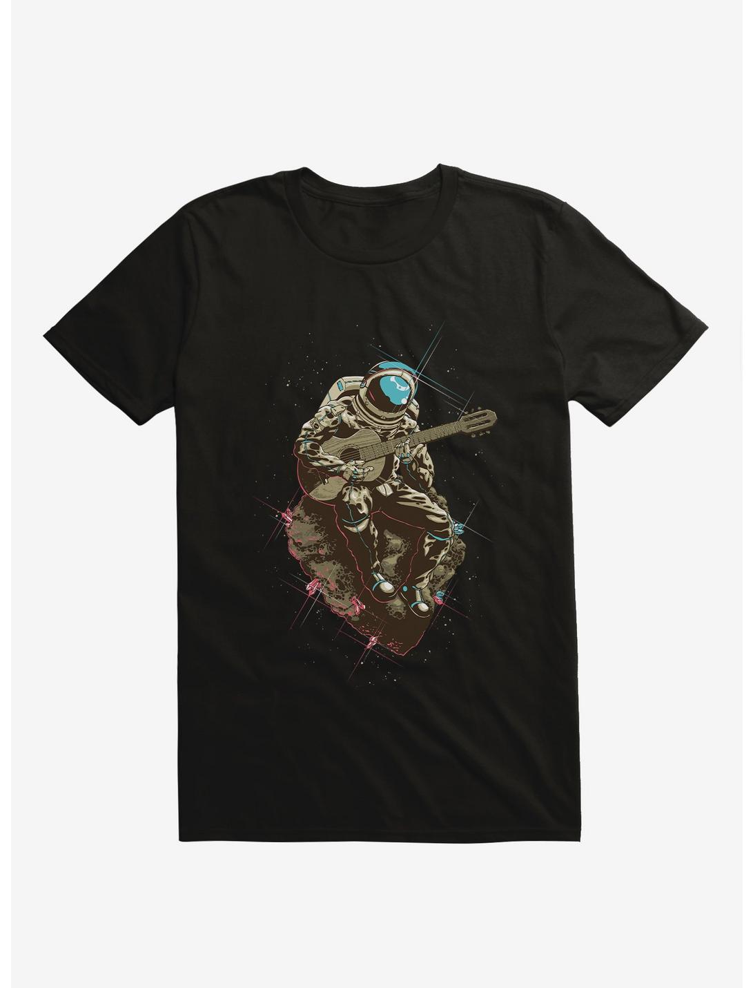 Lonely Man Astronaut Asteroid Black T-Shirt