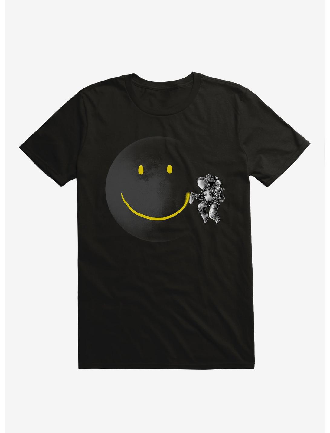 Make A Smile Astronaut Moon Black T-Shirt