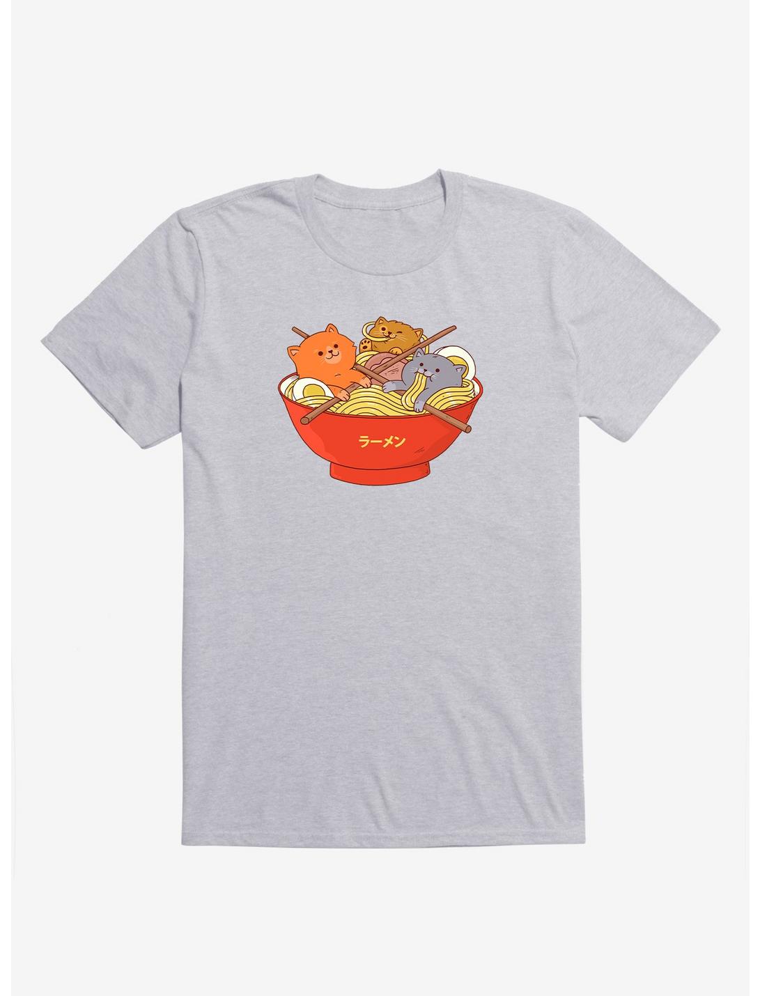 T-shirt gris sport ramen et chats