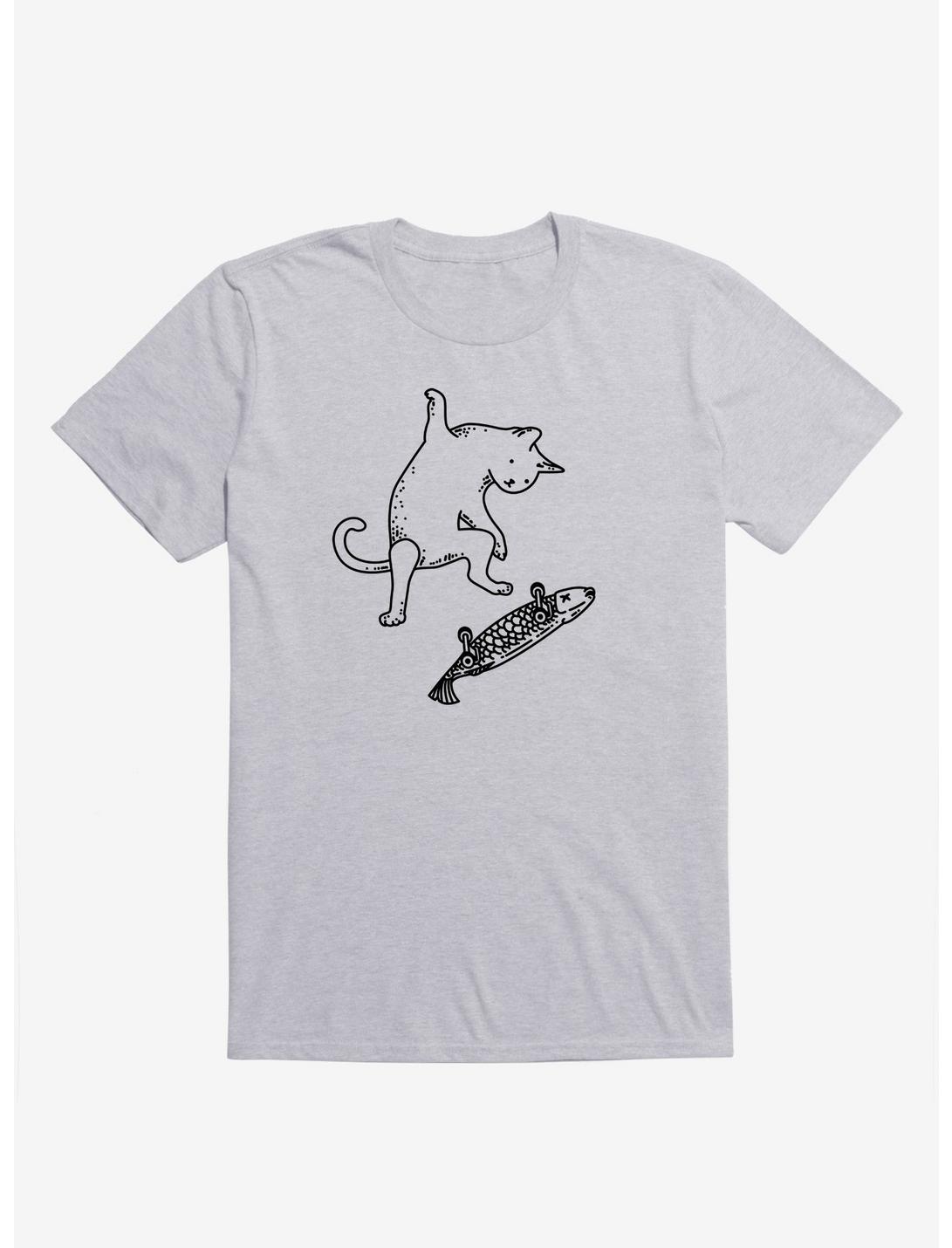 Street Cat Riding Fish Skateboard T-Shirt