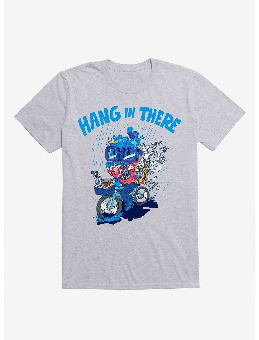Hang In There! Bicycle Cat Sport Grey T-Shirt