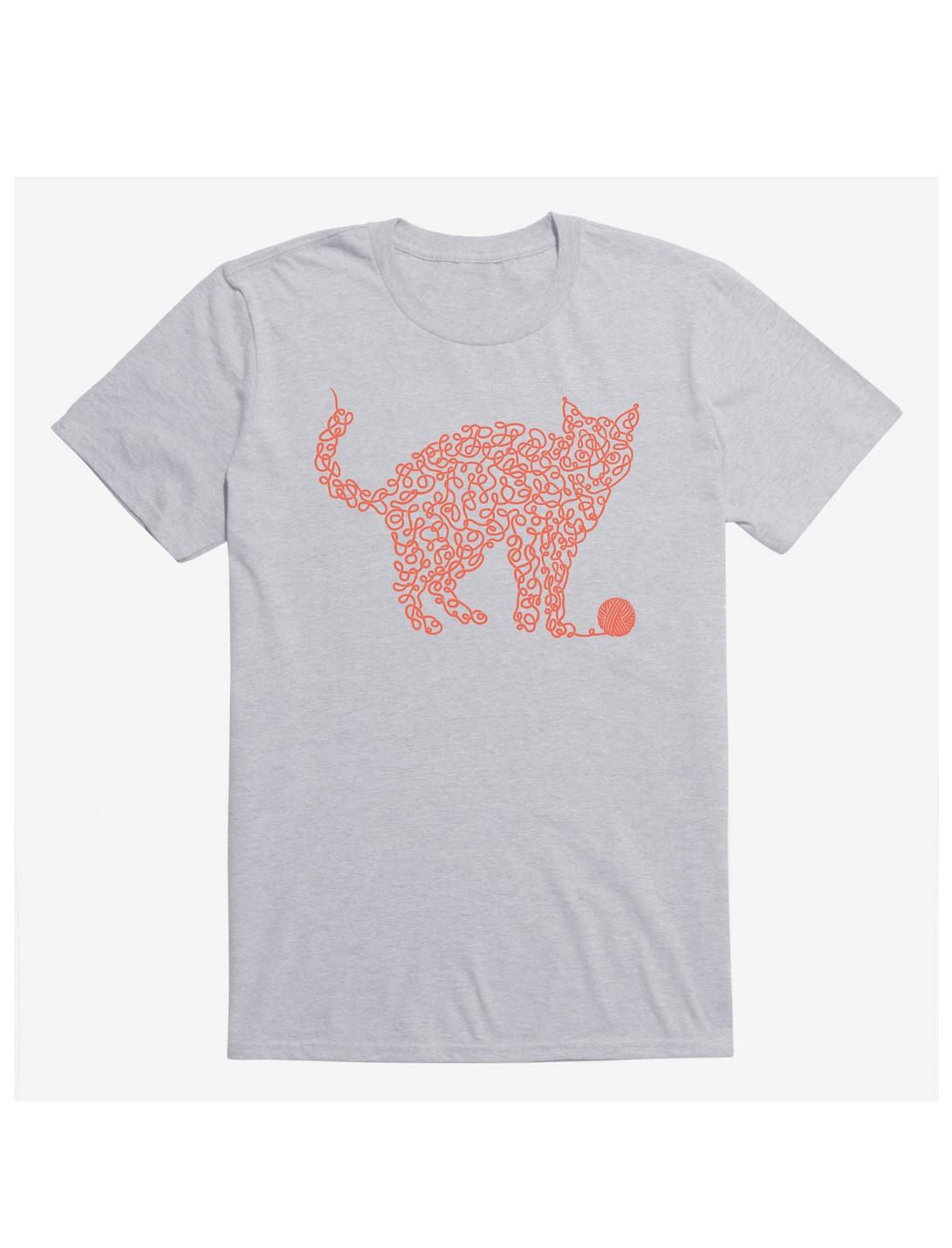 Intricat Yarn Cat Sport Grey T-Shirt