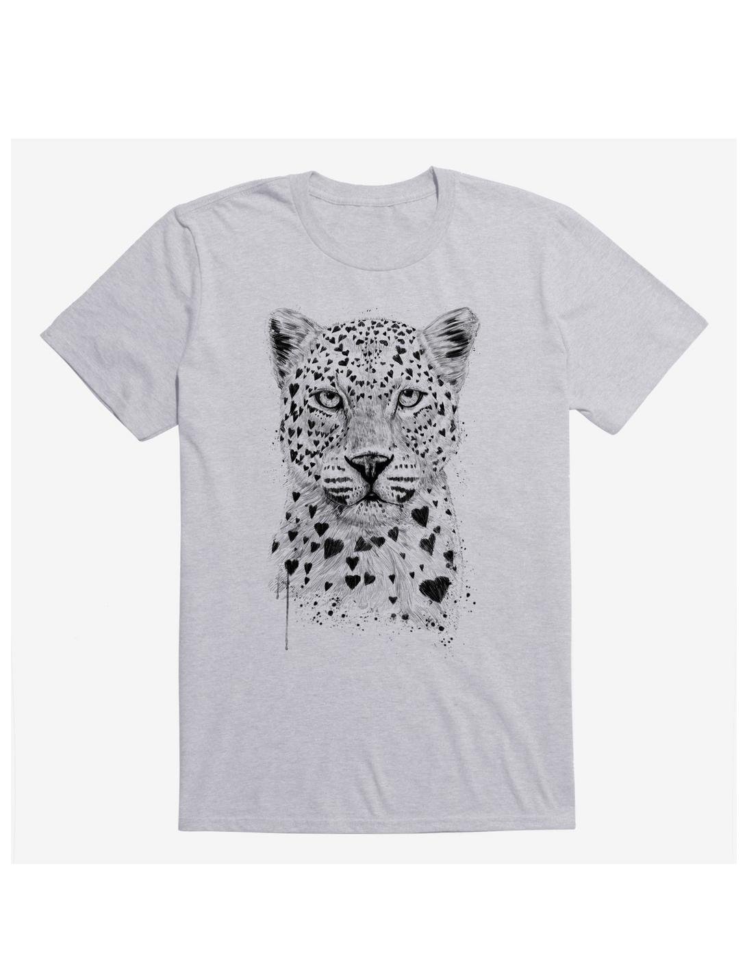 Lovely Leopard Hearts Sport Grey T-Shirt