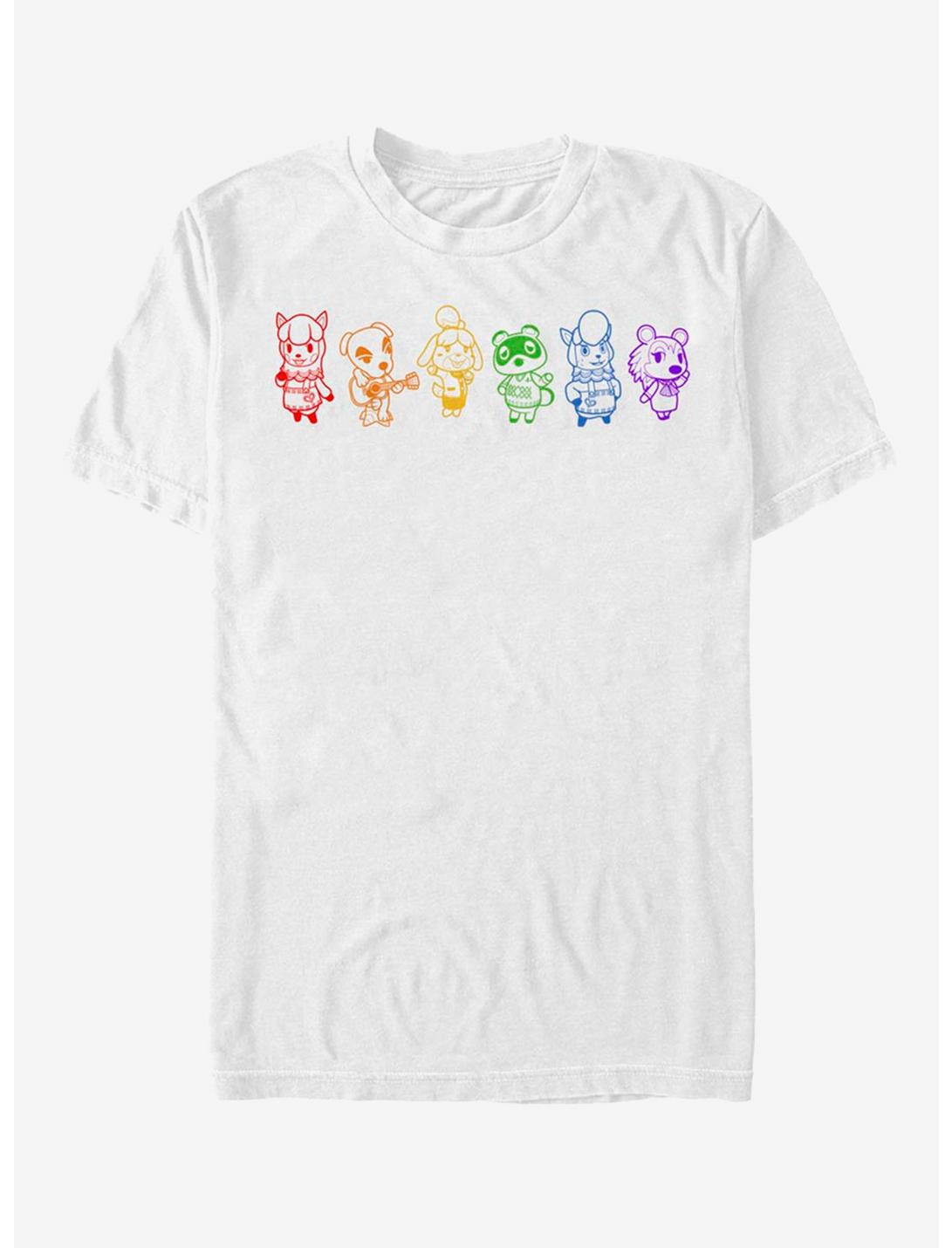 Nintendo Animal Crossing Line Art Rainbow T-Shirt