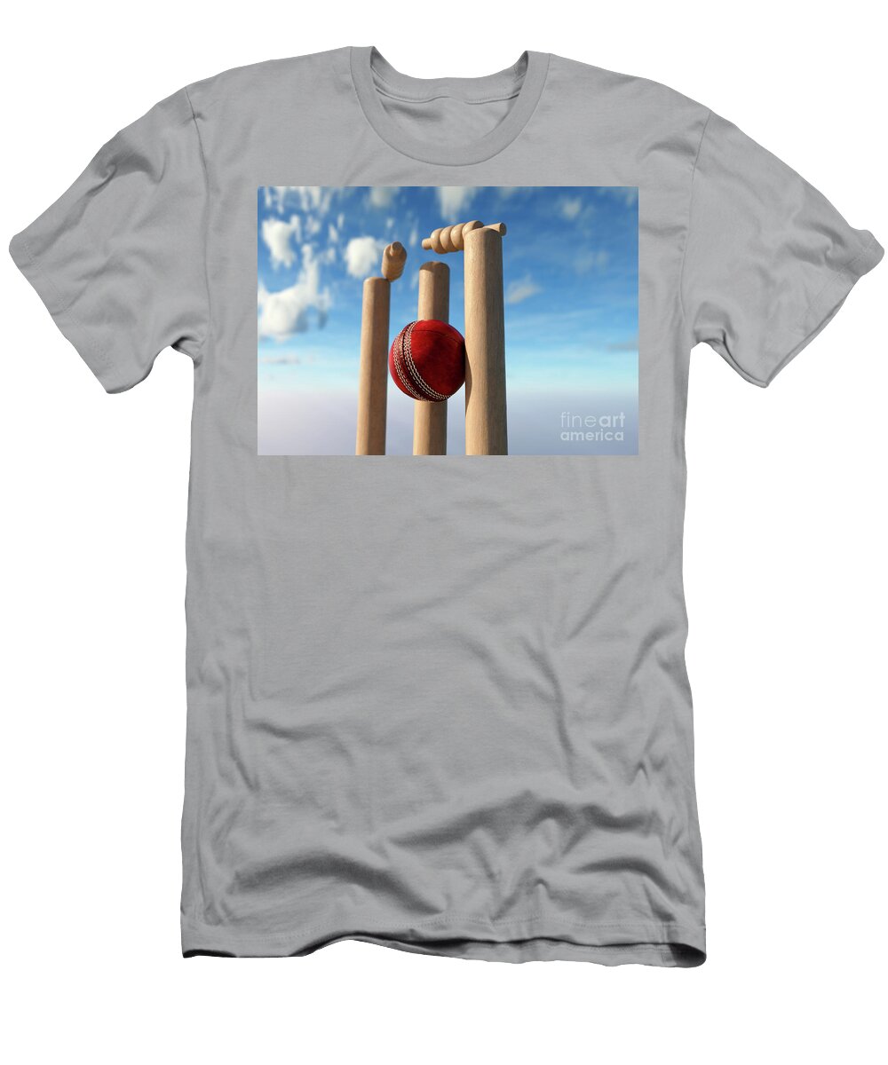14 Cricket Wicket Stumps Allan Swart T-Shirt