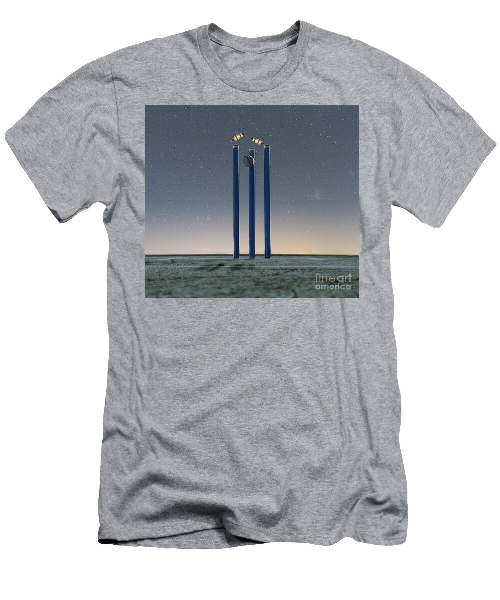 14 Illuminated Cricket Wicket Stumps Allan Swart T-Shirt